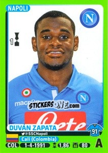 Sticker Duván Zapata - Calciatori 2014-2015 - Panini