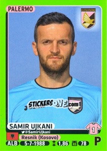 Sticker Samir Ujkani - Calciatori 2014-2015 n. 343 - Panini