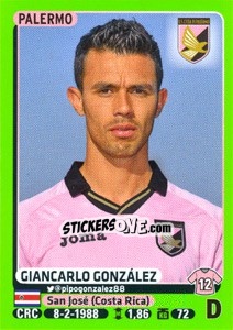 Sticker Giancarlo González - Calciatori 2014-2015 n. 347 - Panini