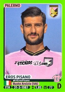 Sticker Eros Pisano - Calciatori 2014-2015 n. 348 - Panini