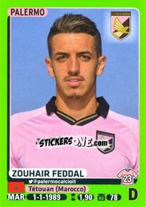 Figurina Zouhair Feddal - Calciatori 2014-2015 - Panini