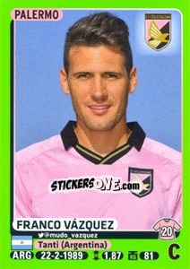 Sticker Franco Vázquez - Calciatori 2014-2015 n. 359 - Panini