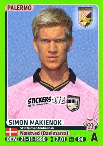 Cromo Simon Makienok - Calciatori 2014-2015 n. 362 - Panini