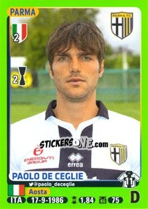 Figurina Paolo De Ceglie - Calciatori 2014-2015 - Panini