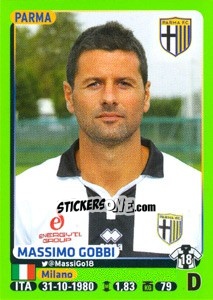 Sticker Massimo Gobbi - Calciatori 2014-2015 n. 377 - Panini