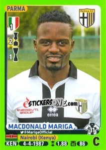 Sticker Macdonald Mariga - Calciatori 2014-2015 - Panini