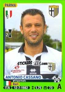 Figurina Antonio Cassano - Calciatori 2014-2015 - Panini