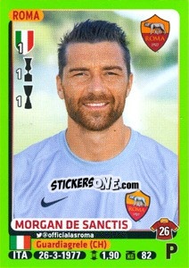 Figurina Morgan De Sanctis - Calciatori 2014-2015 - Panini