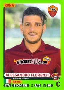 Sticker Alessandro Florenzi - Calciatori 2014-2015 n. 409 - Panini