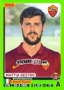 Sticker Mattia Destro - Calciatori 2014-2015 - Panini