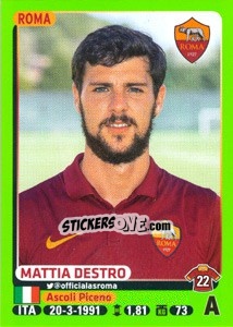 Figurina Mattia Destro - Calciatori 2014-2015 - Panini