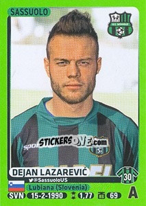 Figurina Dejan Lazarevic (Sassuolo) - Calciatori 2014-2015 - Panini