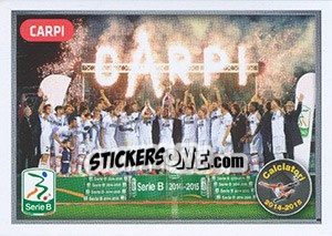 Sticker Prima Classificata Serie B - Carpi - Calciatori 2014-2015 n. V14 - Panini