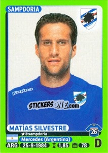 Figurina Matías Silvestre - Calciatori 2014-2015 - Panini