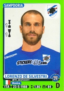 Figurina Lorenzo De Silvestri - Calciatori 2014-2015 - Panini