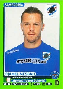 Sticker Djamel Mesbah - Calciatori 2014-2015 - Panini