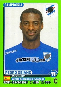 Sticker Pedro Obiang - Calciatori 2014-2015 - Panini
