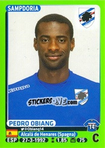 Sticker Pedro Obiang - Calciatori 2014-2015 n. 432 - Panini