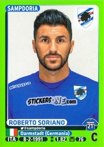 Sticker Roberto Soriano - Calciatori 2014-2015 n. 433 - Panini