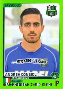 Figurina Andrea Consigli - Calciatori 2014-2015 - Panini