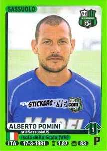 Sticker Alberto Pomini - Calciatori 2014-2015 n. 447 - Panini
