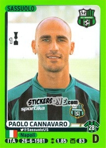 Sticker Paolo Cannavaro - Calciatori 2014-2015 n. 448 - Panini