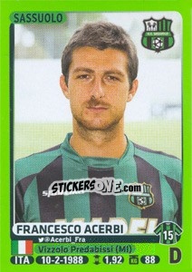 Sticker Francesco Acerbi - Calciatori 2014-2015 n. 449 - Panini