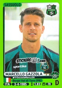 Cromo Marcello Gazzola - Calciatori 2014-2015 - Panini