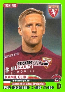 Cromo Kamil Glik - Calciatori 2014-2015 - Panini