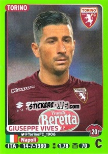 Sticker Giuseppe Vives - Calciatori 2014-2015 n. 484 - Panini
