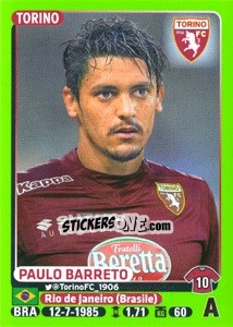 Cromo Paulo Barreto - Calciatori 2014-2015 - Panini