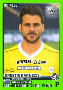 Figurina Orestis Karnezis - Calciatori 2014-2015 - Panini