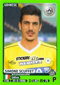 Sticker Simone Scuffet - Calciatori 2014-2015 - Panini