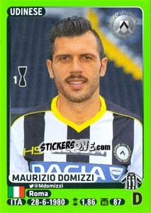 Sticker Maurizio Domizzi - Calciatori 2014-2015 - Panini