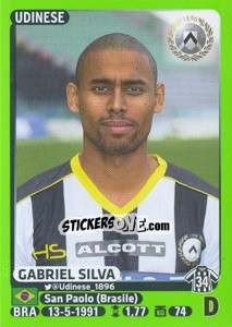 Sticker Gabriel Silva - Calciatori 2014-2015 n. 506 - Panini