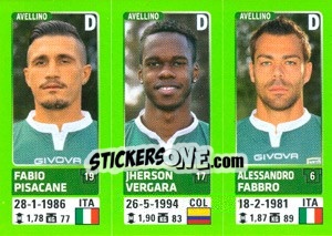 Sticker Fabio Pisacane / Jherson Vergara / Alessandro Fabbro - Calciatori 2014-2015 n. 550 - Panini