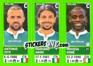 Sticker Antonio Zito / Mariano Arini / Moussa Koné - Calciatori 2014-2015 n. 552 - Panini