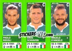 Figurina Paolo Regoli / Eros Schiavon / Angelo D'Angelo - Calciatori 2014-2015 - Panini