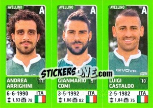 Sticker Andrea Arrighini / Gianmario Comi / Luigi Castaldo - Calciatori 2014-2015 n. 554 - Panini