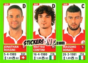 Sticker Jonathan Rossini / Matteo Contini / Massimo Donati - Calciatori 2014-2015 n. 558 - Panini