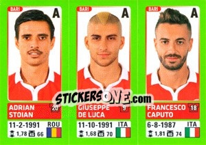 Sticker Adrian Stoian / Giuseppe De Luca / Francesco Caputo - Calciatori 2014-2015 - Panini