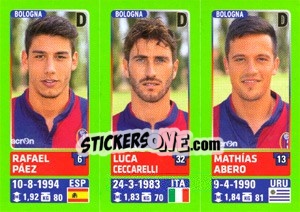 Sticker Rafael Páez / Luca Ceccarelli / Mathías Abero - Calciatori 2014-2015 n. 567 - Panini