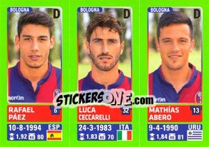 Cromo Rafael Páez / Luca Ceccarelli / Mathías Abero - Calciatori 2014-2015 - Panini