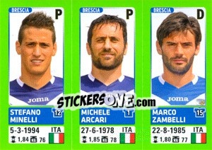 Figurina Stefano Minelli / Michele Arcari / Marco Zambelli - Calciatori 2014-2015 - Panini