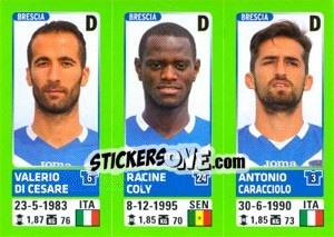 Sticker Valerio Di Cesare / Racine Coly / Antonio Caracciolo - Calciatori 2014-2015 - Panini