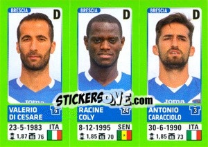 Cromo Valerio Di Cesare / Racine Coly / Antonio Caracciolo - Calciatori 2014-2015 - Panini