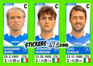 Sticker Alessandro Budel / Leonardo Morosini / Luigi Scaglia - Calciatori 2014-2015 n. 574 - Panini
