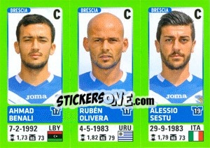 Sticker Ahmad Benali / Rubén Olivera / Alessio Sestu - Calciatori 2014-2015 n. 575 - Panini