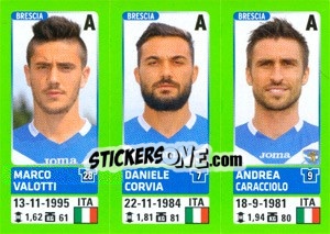 Sticker Marco Valotti / Daniele Corvia / Andrea Caracciolo - Calciatori 2014-2015 - Panini