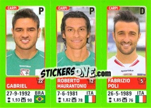 Sticker Gabriel / Roberto Maurantonio / Fabrizio Poli - Calciatori 2014-2015 n. 581 - Panini